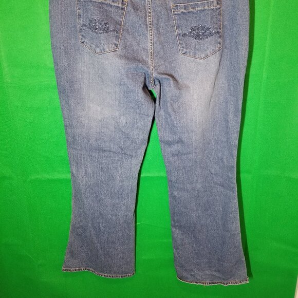Dear AB Jean Women Size 20 Bootcut Embroidered Cowgirl Dudette Dudess Med Wash - Picture 4 of 9